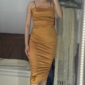 Forever 21 Women's Gold and Yellow Dress